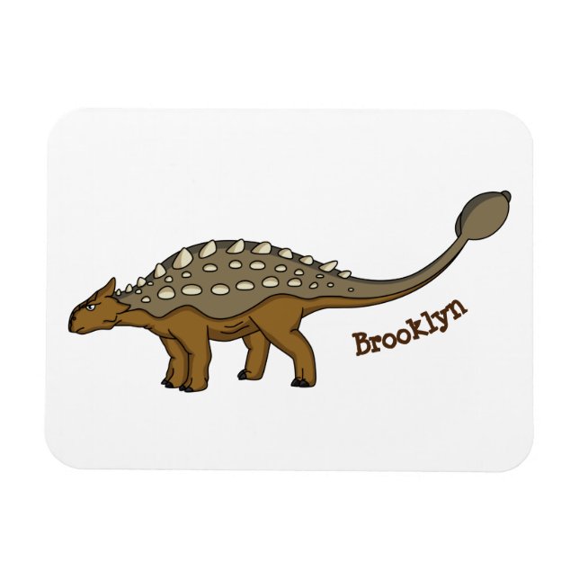 Ankylosaurus armoured dinosaur illustration magnet (Horizontal)