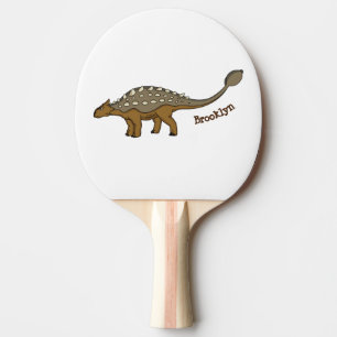 Ankylosaurus armoured dinosaur illustration ping pong paddle