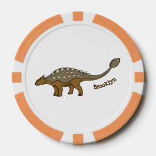 Ankylosaurus armoured dinosaur illustration poker chips