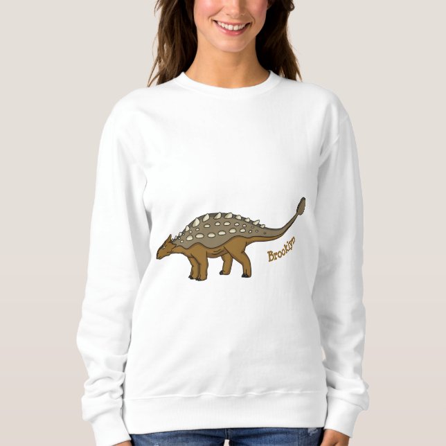 Ankylosaurus armoured dinosaur illustration sweatshirt (Front)