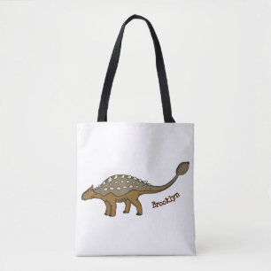 Ankylosaurus armoured dinosaur illustration tote bag