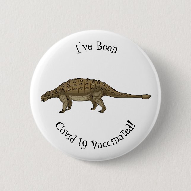 Ankylosaurus cartoon illustration 6 cm round badge (Front)