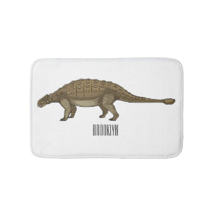 Ankylosaurus cartoon illustration  bath mat