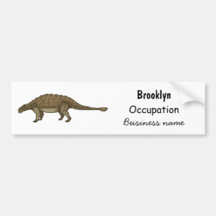 Ankylosaurus cartoon illustration bumper sticker