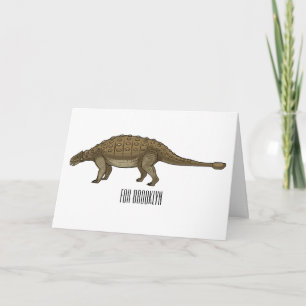 Ankylosaurus cartoon illustration  card
