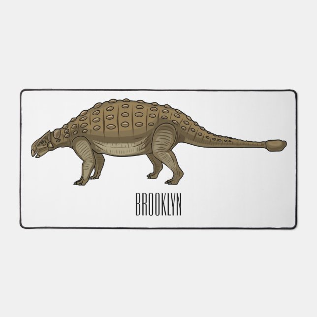 Ankylosaurus cartoon illustration  desk mat (Front)
