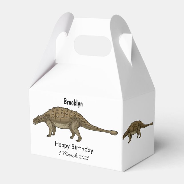 Ankylosaurus cartoon illustration favour box (Front Side)