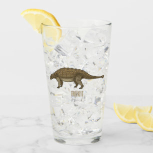 Ankylosaurus cartoon illustration glass