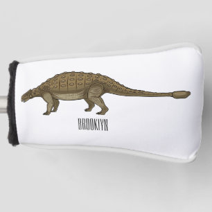 Ankylosaurus cartoon illustration  golf head cover