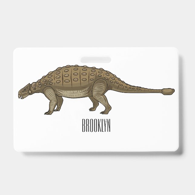 Ankylosaurus cartoon illustration  ID badge (Front)
