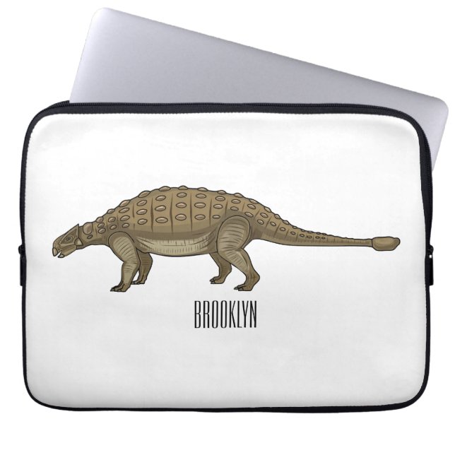 Ankylosaurus cartoon illustration  laptop sleeve (Front)
