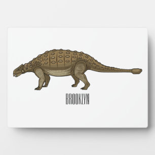 Ankylosaurus cartoon illustration plaque