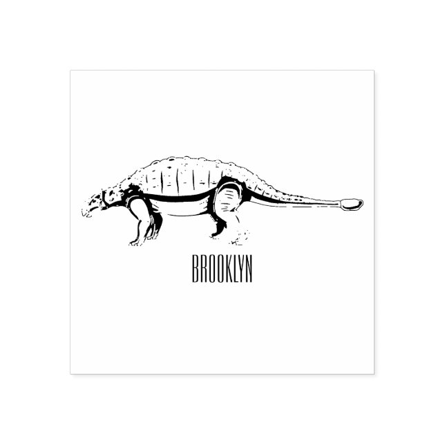 Ankylosaurus cartoon illustration rubber stamp (Imprint)