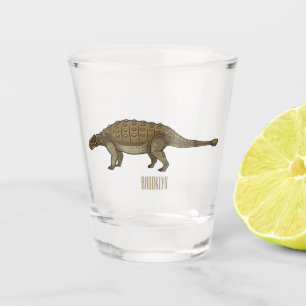 Ankylosaurus cartoon illustration shot glass