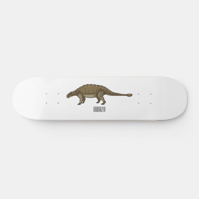 Ankylosaurus cartoon illustration  skateboard (Horz)