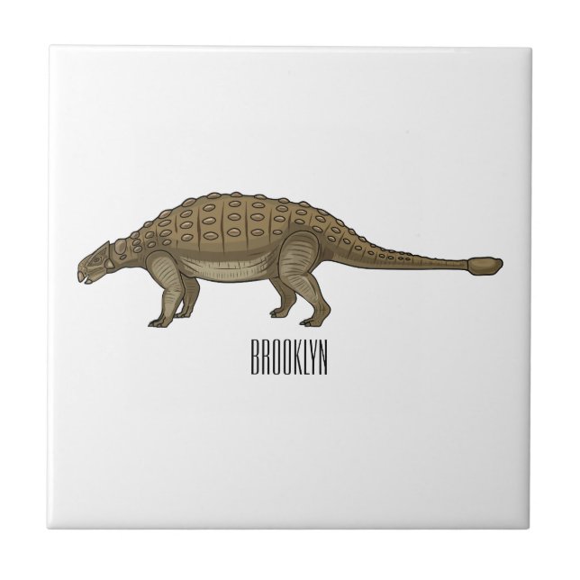 Ankylosaurus cartoon illustration  tile (Front)