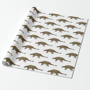 Ankylosaurus cartoon illustration wrapping paper
