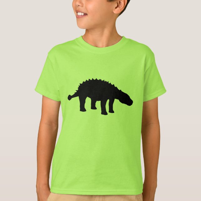 Ankylosaurus Dino Dinosaur Silhouette T-Shirt (Front)