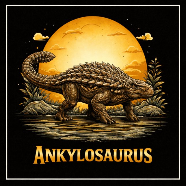 Ankylosaurus Dinosaur Prehistoric Moon T-Shirt (Creator Uploaded)