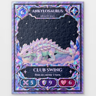 Ankylosaurus Dinosaur, Rainbow Foil Art Jigsaw Puzzle