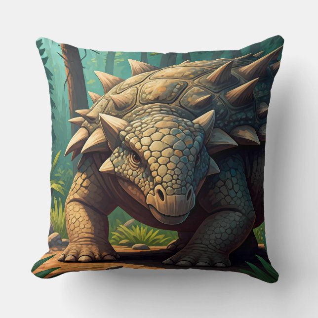 Ankylosaurus in the Jungle Cushion (Front)