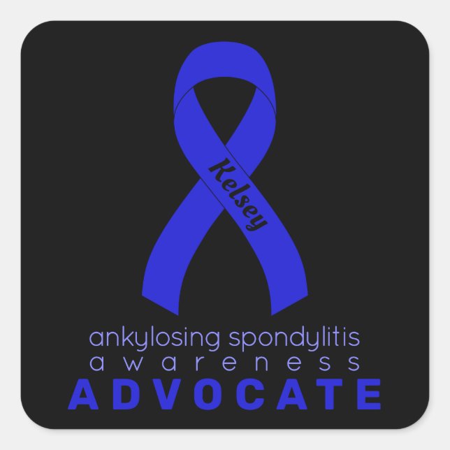 Ankylosing Spondylitis Advocate Black Square Sticker (Front)