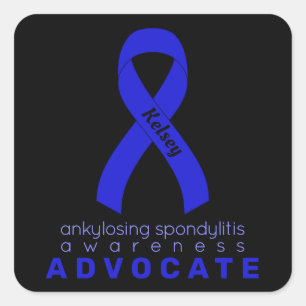 Ankylosing Spondylitis Advocate Black Square Sticker