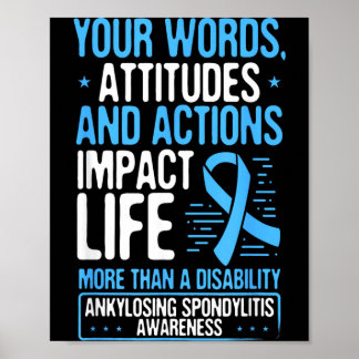 Ankylosing Spondylitis Awareness Disability Blue Poster