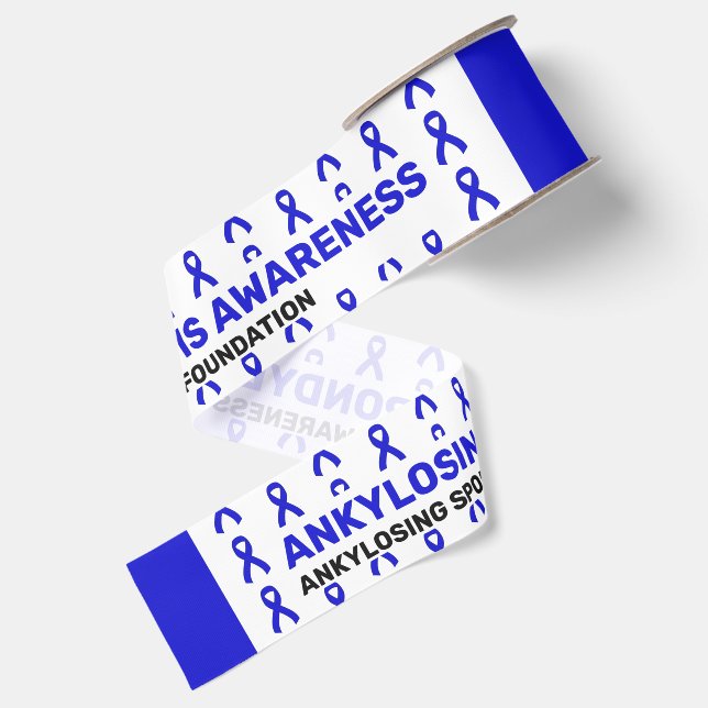Ankylosing Spondylitis Awareness Pattern Ribbon Grosgrain Ribbon (Front+Back)