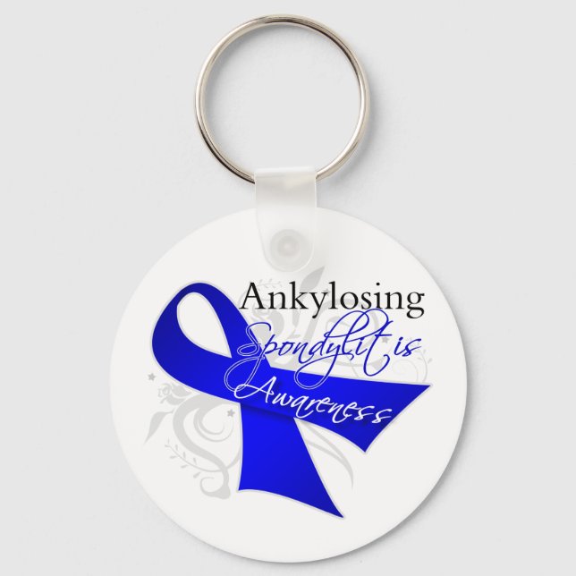 Ankylosing Spondylitis Awareness Ribbon Key Ring (Front)