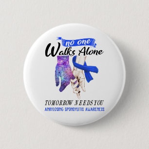 Ankylosing Spondylitis Awareness Ribbon Support 6 Cm Round Badge