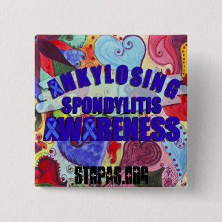 Ankylosing Spondylitis Awareness Sq LoveButton 15 Cm Square Badge