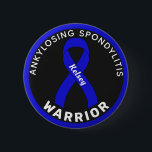 Ankylosing Spondylitis Warrior Ribbon Black Button<br><div class="desc">Ankylosing Spondylitis Warrior Ribbon Black Button for awareness and support for people fighting ankylosing spondylitis.</div>