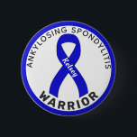 Ankylosing Spondylitis Warrior Ribbon White Button<br><div class="desc">Ankylosing Spondylitis Warrior Ribbon White Button for awareness and support for people fighting ankylosing spondylitis.</div>