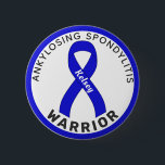 Ankylosing Spondylitis Warrior Ribbon White Button<br><div class="desc">Ankylosing Spondylitis Warrior Ribbon White Button for awareness and support for people fighting ankylosing spondylitis.</div>