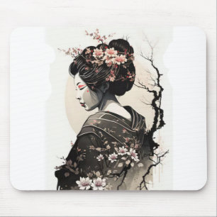 Anmutige japanische Geisha - Mouse Pad