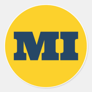 Ann Arbor (MI) - Maize x Blue x White Classic Round Sticker