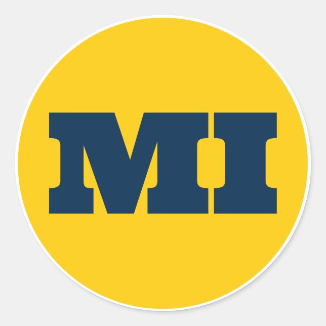 Ann Arbor (MI) - Maize x Blue x White Classic Round Sticker (Front)