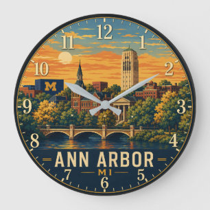 Ann Arbor Michigan Campus Large Clock