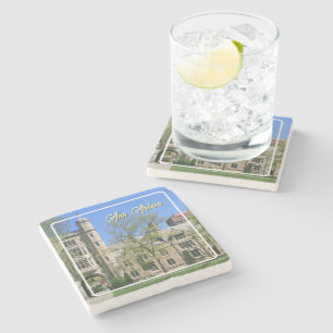 Ann Arbor Michigan Colorful Quad Foliage Stone Coaster