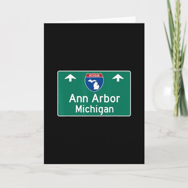 Ann Arbor Michigan Mi Interstate Highway Vacation  Card (Front)