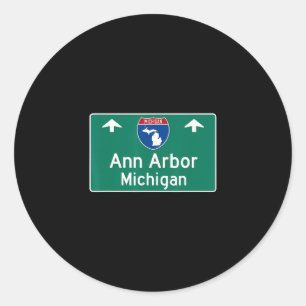 Ann Arbor Michigan Mi Interstate Highway Vacation  Classic Round Sticker
