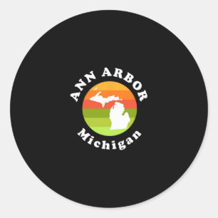 Ann Arbor Michigan Outdoors Sunrise Mi Vacation  Classic Round Sticker