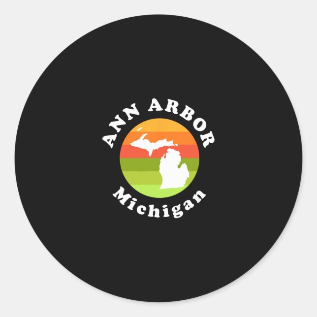 Ann Arbor Michigan Outdoors Sunrise Mi Vacation  Classic Round Sticker (Front)
