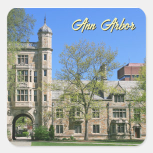 Ann Arbor Michigan Sticker- Square Quad  Square Sticker
