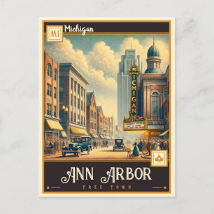 Ann Arbor, Michigan   Vintage Postcard