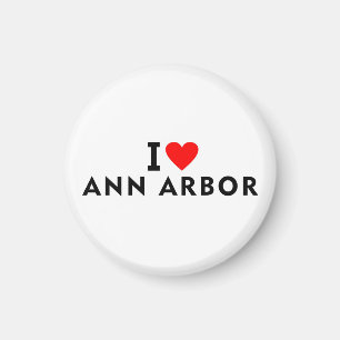Ann Arbor United States love city heart like trave Magnet
