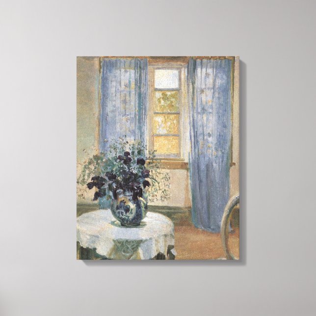 Anna Ancher's Blue Clematis in the Artist's Studio Canvas Print (Front)