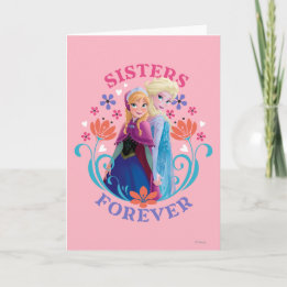 Anna and Elsa | Sisters with Flowers Card