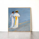 Anna and Marie on the beach, Fine Art Poster<br><div class="desc">"Summer Evening on the Skagen Southern Beach with Anna Ancher and Marie Kroyer" was created by Peder Severin Kroyer in Impressionism style. Peder Severin Kroyer was a Danish artist known for his Impressionist style of painting. He was a part of the Skagen Painters, a group of artists who gathered in...</div>